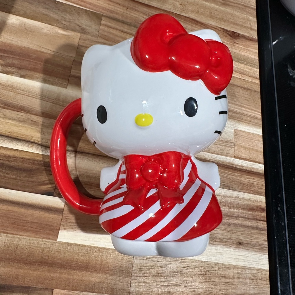 Hello kitty candy cane mug